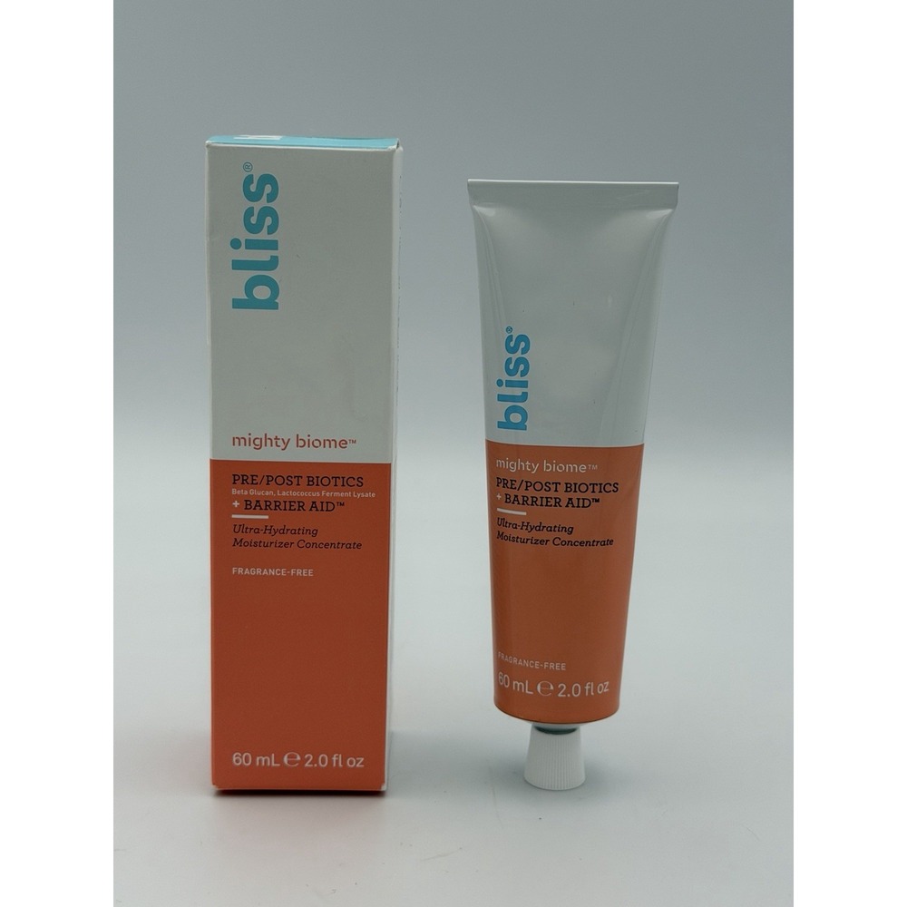 Bliss Mighty Biome Pre/Post Biotics + Barrier Aid Moisturizer 2 oz | New